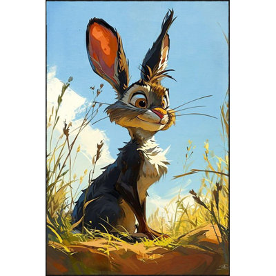 Machine Washable Sun Rabbit Animal Patterned Colorful Decorative Area Rug