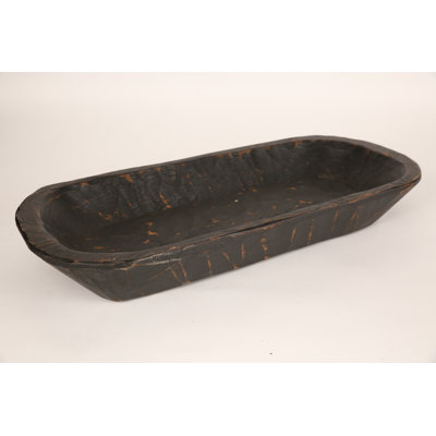 Tulon Hand-Carved Solid Wood Decorative Bowl 