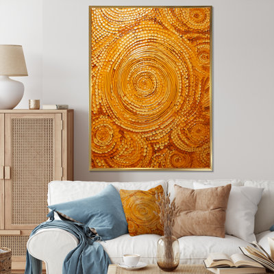 «Orange Floral Twilight Dream Abstract Collages IV», art mural abstrait
