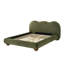 Lit plateforme tapissier contemporain à dossier chameau, prêt pour le matelas, aucun sommier nécessaire, grand / simple. Très grand, avec pieds en bois rond-1299692333-1299692332