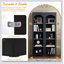Buffet rustique polyvalent avec tablettes réglables pour le salon, noir
