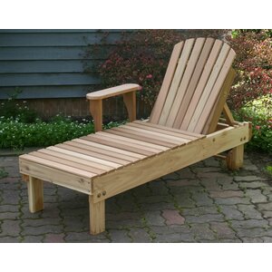 Breakwater Bay Prudhomme Outdoor Cedar Chaise Lounge | Wayfair