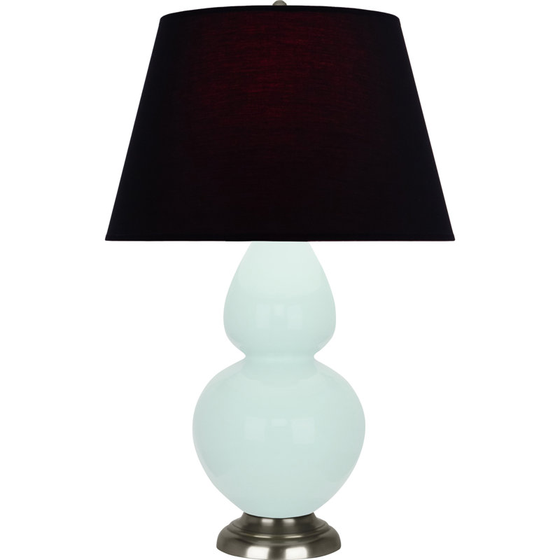 Lampe de table double gourde en céramique, Argent argent, Menthe glacée, Noir / rose rouge