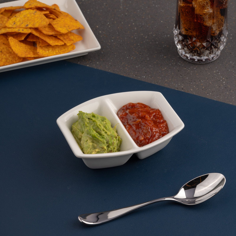 Porcelain Miniature Rectangular Twin Bowl | 4.4oz