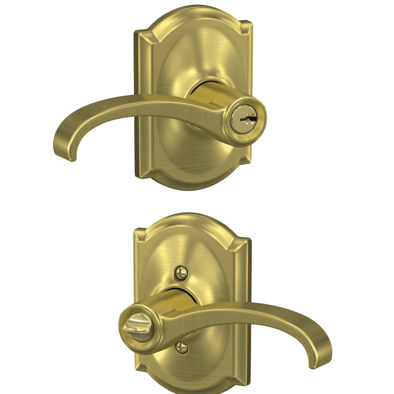 Whitney Keyed (Entry) Lever with Camelot Trim, Satin Brass, Keyed Alike, Yes