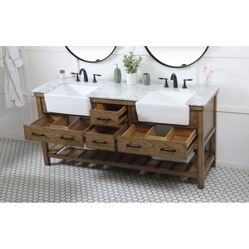 Ensemble de meuble-lavabo double 72 po Booneville, Bois flottant