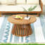 Table basse d'extérieur en bois d'acacia pour le patio, table basse ronde pour la cour arrière, pelouse, balcon, finition teck-125534646