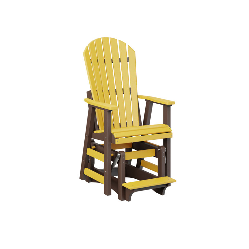 Comfo Back Outdoor Glider, Sunburst Yellow Top/Chocolate Brown Base