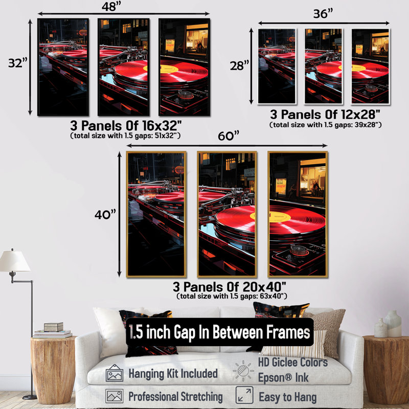 Art mural pourpre et noir, Cadre flottant noir, H 40 po x l 61 po