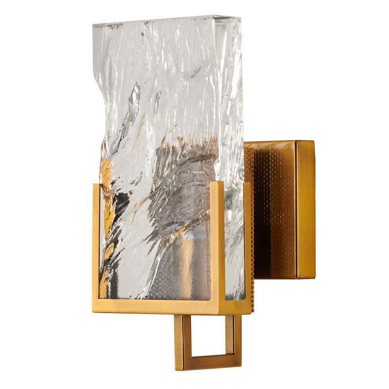 Transitional 1 Light Crystal Plaque Wall Sconce