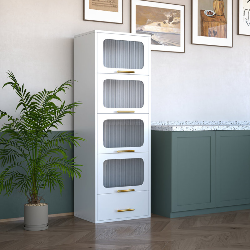 Androw Metal Freestanding Linen Cabinet