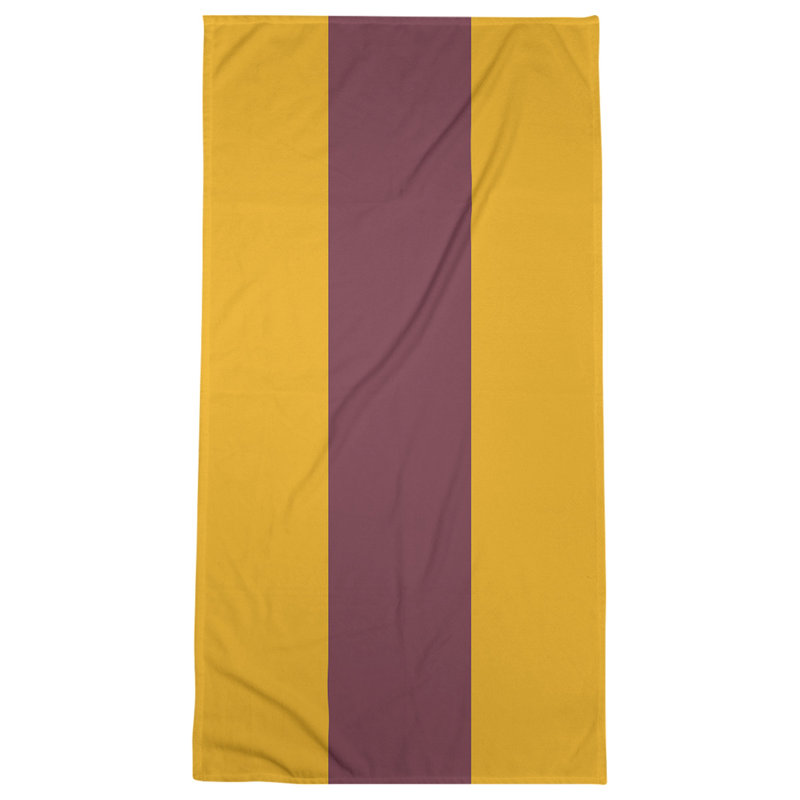 Cotton Blend Beach Towel, Gold/Burgundy