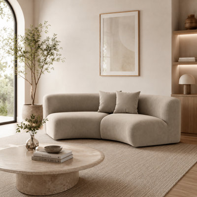 2 Seater Velvet Sectional