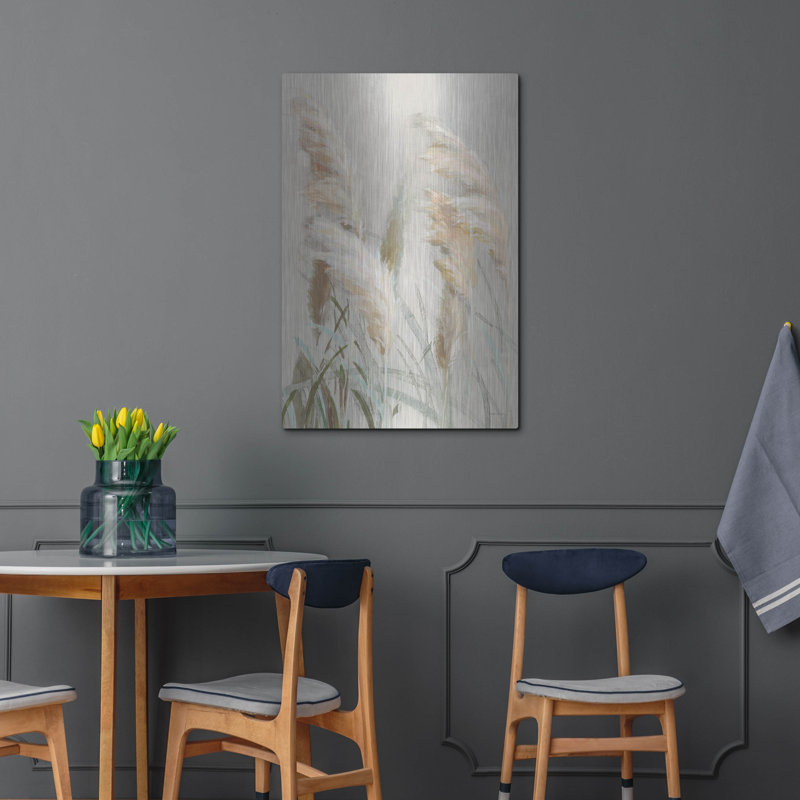  «Neutral Pampas Grasses 3» par Danhui Nai, art mural en métal, H 36 po x l 24 po