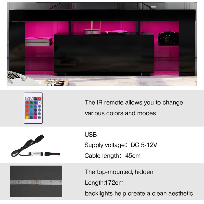 Cheriton TV Stand for TVs up to 60", Black
