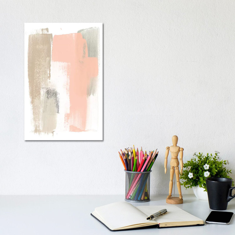Blush Abstract VI by June Erica Vess - Wrapped Canvas Painting, 20.32 cm H x 30.48 cm W