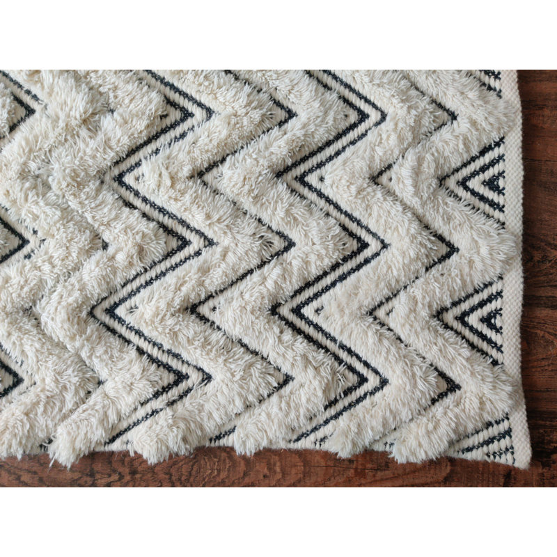 Emhouse Wool Moroccan Indoor Rug, Rectangle 3' x 5'
