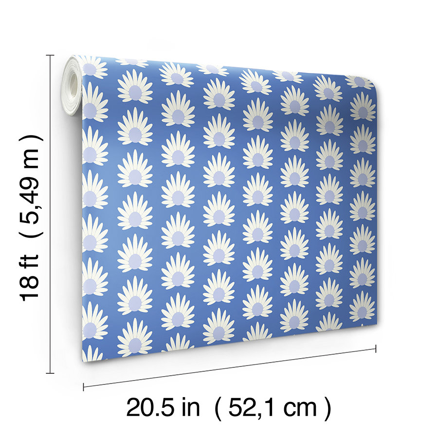 Fleur Peel & Stick Floral Wallpaper, Azure