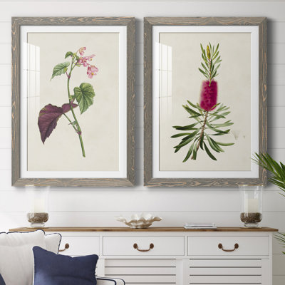 Pretty Pink Botanicals VI - Ensemble de 2 reproductions de cadres photo