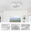 Ventilateur de chambre à coucher 19 "à cadre blanc Iceberg avec télécommande, à intensité variable, 7 pales, moteur CC réversible, avec lumière DEL