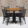 Jinnie 36'' Round Laminate Table Set with X-Base and 4 Ladder Back Metal Chairs