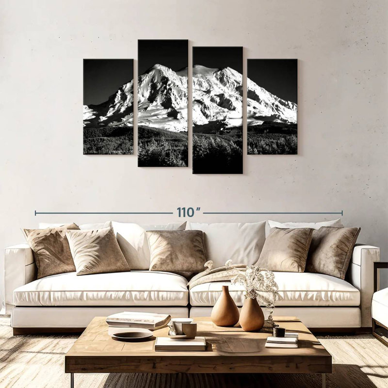 Alvord - Mont Shasta - monochrome, H 48 po x l 75 po