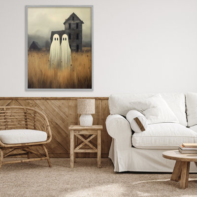 Spooky Farmhouse Ghost Duo Framed Giclee, design by LSR Design Studio