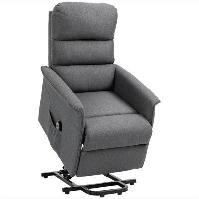 Electric Power Lift Recliner Chair For Elderly, Fabric Lift Chair With Remote Control, Side Pockets For Living Room