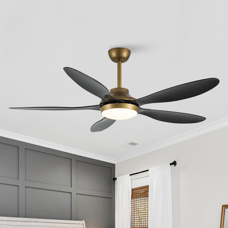 Zerik 52'' Smart Ceiling Fan With 3CCT Dimmable LED Lights And Remote Control, Compatible with Alexa/Google