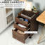 Rangement sous le bureau, armoire à 3 tiroirs, grain de bois brun, tiroirs à grain de travail efficaces, roulettes pour une mobilité en douceur au bureau
