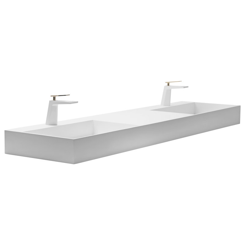Juniper 60" Rectangular Vessel Bathroom Sink, White