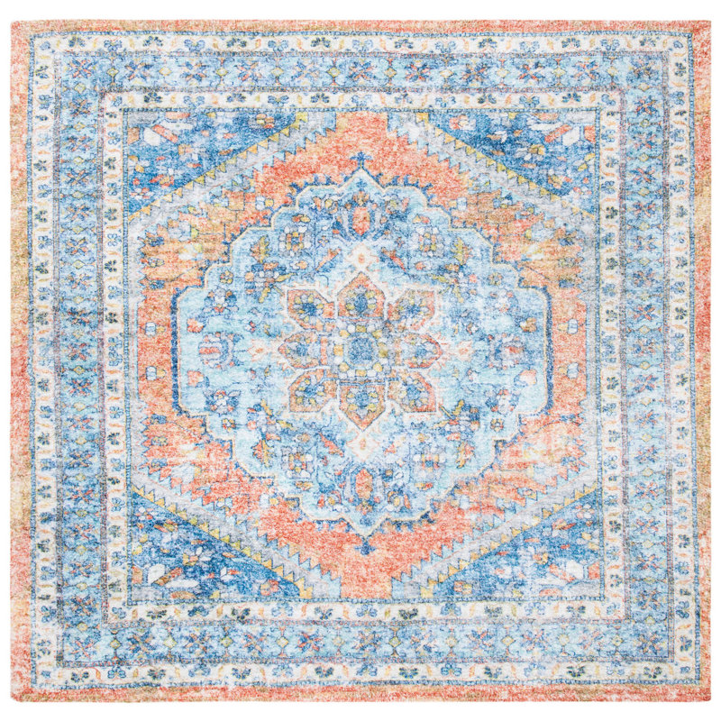 Broadbent Hand Loomed Performance Oriental Rug, Square 6'
