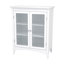 Armoire de salle de bain autoportante à deux portes avec verre trempé et tablettes réglables-100098004