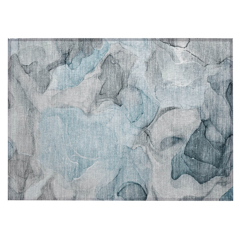 Tapis extérieur lavable antidérapant 2 pi x 3 pi bleu sarcelle