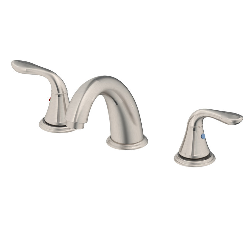 Robinet de salle de bain à large entraxe, Nickel brossé