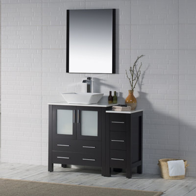 Mance 42.25'' Single Bathroom Vanity with Ceramic Top