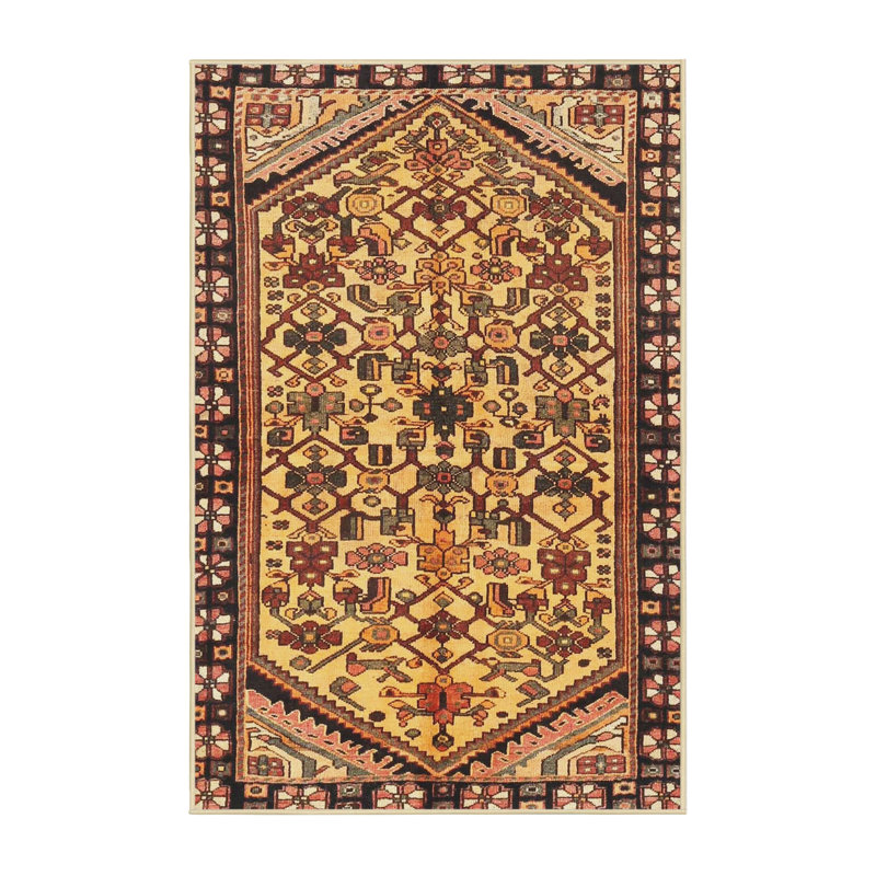 Tapis brun/noir traditionnel Gracela, Rectangle 4 pi x 6 pi