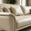 Canapé modulaire en cuir véritable kaki