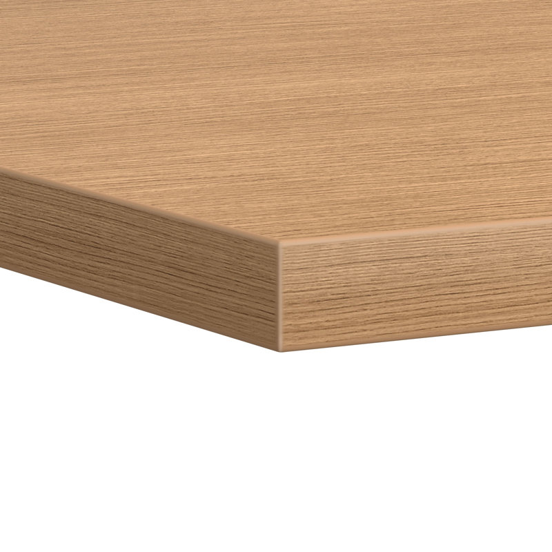 Coze Height Adjustable Rectangle Standing Desk, Natural Recon/Designer White, 36" H x 54" W x 24" D