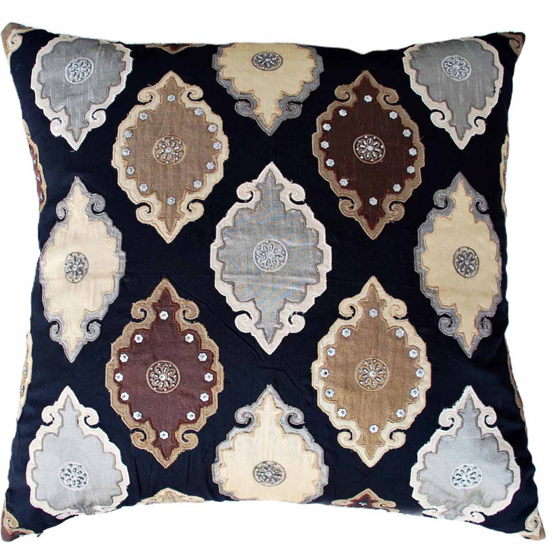 Azare Black Square Pillow
