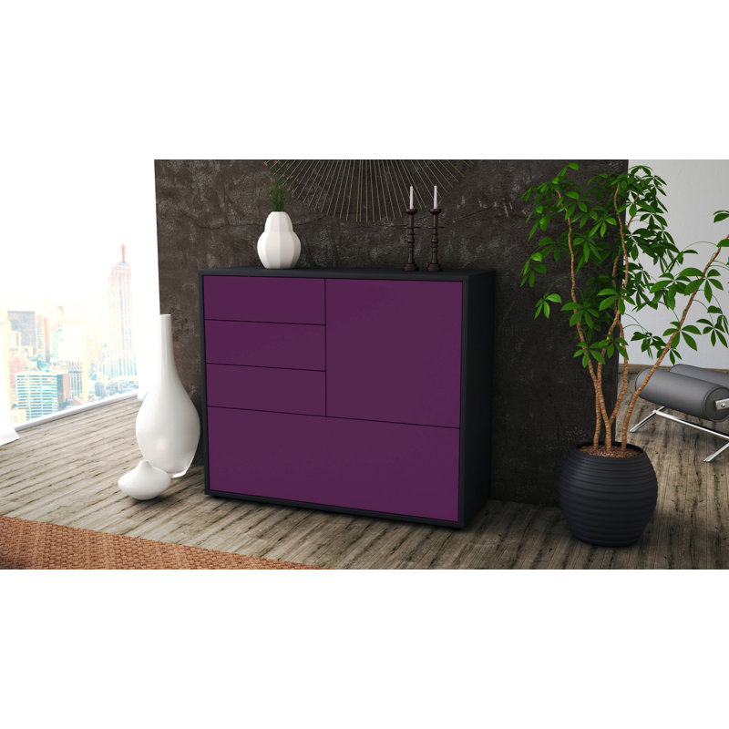 Redondo 92cm Sideboard, Anthracite/Purple