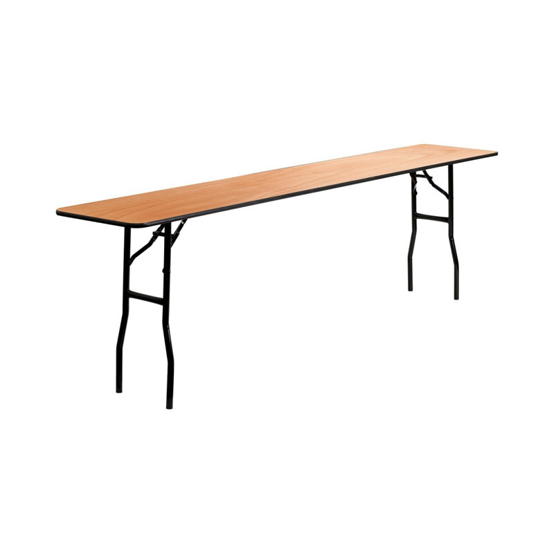 Wood Folding Training And Event Table, Training Table With Smooth Clear Coated Finished Top, Natural