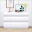 Élégante commode à 6 tiroirs blanche avec un design sans poignée pour les chambres modernes, offrant beaucoup de rangement et de la durabilité