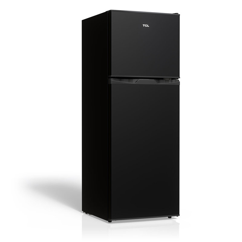 TCL 4,7 pieds Pi. Réfrigérateur à double porte noir avec congélateur, Noir