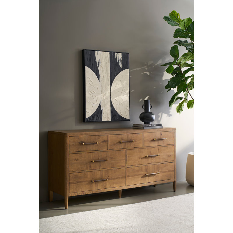 Maxwell 7 - Drawer Solid Wood Dresser, Sunlit Oak
