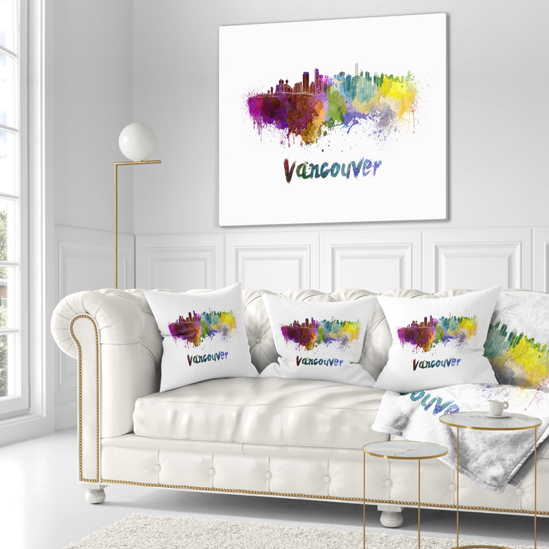 Vancouver Skyline - Coussin décoratif imprimé paysage urbain