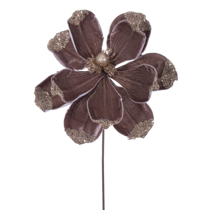 21.5" Velvet Magnolia 4 per Bag., Brown