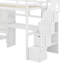  Lit mezzanine simple au-dessus de simple Karanfila avec bureau intégré et escalier, avec compartiments de rangement et tablettes-675064693