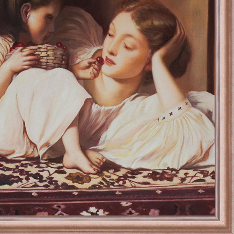 Mère et enfant, reproduction d'art sur toile, H 27 po x l 39 po x P 2 po, Cadre à plumes en ébène