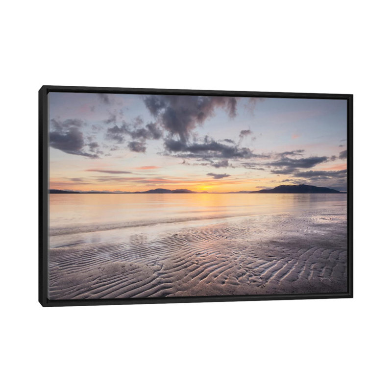 «Samish Bay Sunset II», impression sur toile, H 18 po x l 26 po x P 1,5 po, Toile avec cadre noir, Pas de tapis